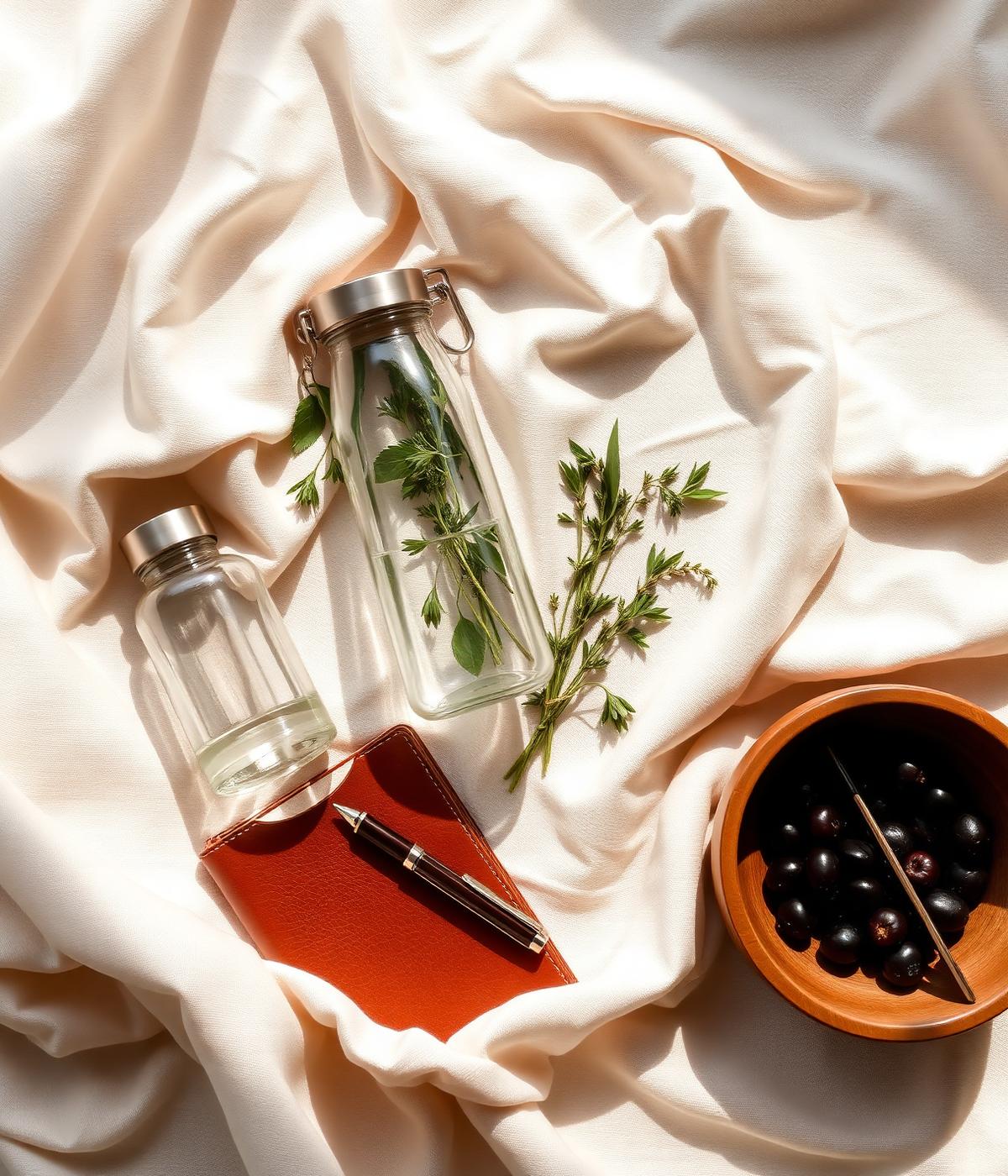 Personalized wellness plan flat lay